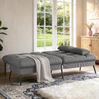 COMHOMA 72″Futon Sofa Bed,Modern Convertible Sleeper Sofa, Fabric Futon Couch with Multi-Position Backrest for Living Room Furniture (Gray)