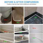 2 Rolls Caulk Tape Self Adhesive, Bathroom Waterproof White Caulking Sealant Strip Peel & Stick Wallpaper Floor Tile Toilet Tub Sink Backsplash Kitchen Wall Decor, Easier to Use Than Silicone Caulk
