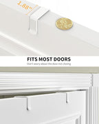 Moforoco White 6-Tier Over Door Pantry Organizer, Pantry Organization Storage, Door Metal Hanging Spice Rack Basket Shelves, Home Kitchen Apartment Essentials, Laundry Room Bathroom Organization