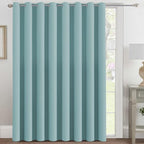 H.VERSAILTEX Blackout Patio Curtains 100 x 108 Inches for Sliding Door Extral Wide Blackout Curtain Panels Thermal Insulated Room Divider - Grommet Top, 9' Tall by 8.5' Wide - Mineral Blue