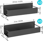HuggieGems 6 Pack Magnetic Spice Storage Rack Organizer for Refrigerator and Oven, Black Fridge Organizers and Storage