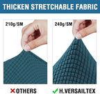 H.VERSAILTEX 4 Piece Stretch Sofa Covers for 3 Cushion Couch Covers for Living Room Furniture Slipcovers (Base Cover Plus 3 Seat Cushion Covers) Thicker Jacquard Fabric (Large Sofa, Deep Teal)
