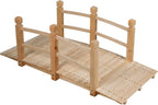 Giantex 5 FT Wooden Garden Bridge, Classic Wood Arc Footbridge with Railings, 400 lbs Capacity, Decorative Pond Bridge for Outdoor Garden Yard Backyard Creek Farm (Natural)