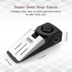 EMDMAK Door Stop Alarm with 120DB Siren Door Stop for Home & Travel (Black) (Pack of 1)