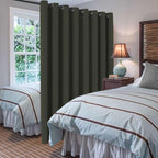 H.VERSAILTEX Blackout Patio Curtains 100 x 84 Inches for Sliding Door Extral Wide Blackout Curtain Panels Thermal Insulated Room Divider - Grommet Top, 7' Tall by 8.5' Wide - Olive