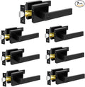 KAMOTA Privacy Door Levers, 7 Pack Matte Black Door Handles Bed and Bath Door Locks Interior Keyless Locksets, Left and Right Hand Reversible