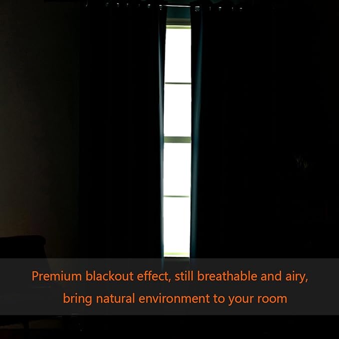 H.VERSAILTEX Blackout Patio Curtains 100 x 84 Inches for Sliding Door Extral Wide Blackout Curtain Panels Thermal Insulated Room Divider - Grommet Top, 7' Tall by 8.5' Wide - Charcoal Gray