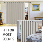 H.VERSAILTEX Blackout Curtains for Sliding Glass Door Room Divider Curtains Noise Reduce Curtain Panel Portable Window Screen Sliding Partition, W180 x L96 inches/8' Tall by 15' Wide, Ivory/Cream