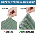H.VERSAILTEX 4 Piece Stretch Sofa Covers for 3 Cushion Couch Covers for Living Room Furniture Slipcovers (Base Cover Plus 3 Seat Cushion Covers) Thicker Jacquard Fabric (Large Sofa, Loden Frost)