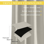 NICETOWN Room Darkening Curtain for Living Room - Energy Saving Thermal Insulated Grommet Room Darkening Curtain/Drape for Bedroom (1 Panel, 46 by 72, Natural)