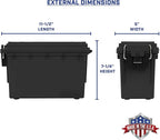 Sheffield 12772 4-Pack Ammo Storage Box, Stackable .30 Cal Field Boxes, Water and Dust Resistant, Lockable Storage Box with Handle, Secures Hunting Gear, Supplies, and Bullets, Made in USA, Black