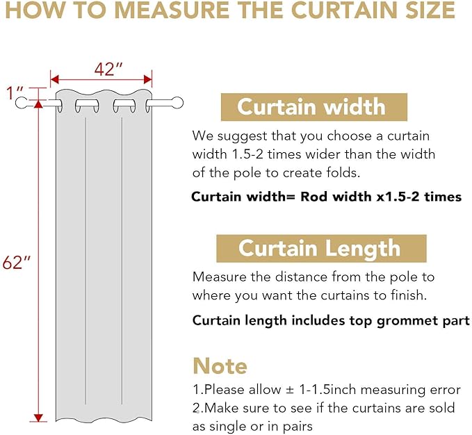 H.VERSAILTEX Blackout Curtains for Bedroom Thermal Insulated Room Darkening Living Room Curtains 63 Inch Long Grommet Privacy Protection Window Curtain Panels/Drapes for Nursery, 2 Panels, Rust