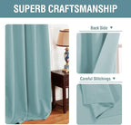 H.VERSAILTEX Blackout Curtain for Living Room Thermal Insulated Window Treatment Curtain Extra Long 108 inch Length Energy Saving Solid Grommet Blackout Drape, One Panel, Mineral Blue, 52" W x 108" L