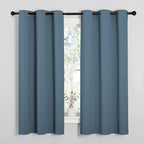NICETOWN Smoky Blue Blackout Curtains 68 inches Length for Laundry Room, 2 Panels, 42" Wide, Thermal Insulated Decoration Drapes for Office Window