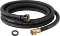 Garden Hose 5/8" x 15ft Brass Rubber Heavy Duty Water Hose 600 PSI Burst Pressure, Durable Flexible Hose for Yard, Car Wash, Pets Black