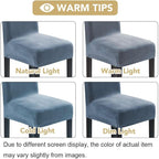 H.VERSAILTEX Velvet Dining Chair Covers Stretch Chair Covers for Dining Room Set of 2 Parson Chair Slipcovers Chair Protectors Covers Dining, Soft Thick Solid Velvet Fabric Washable, Stone Blue