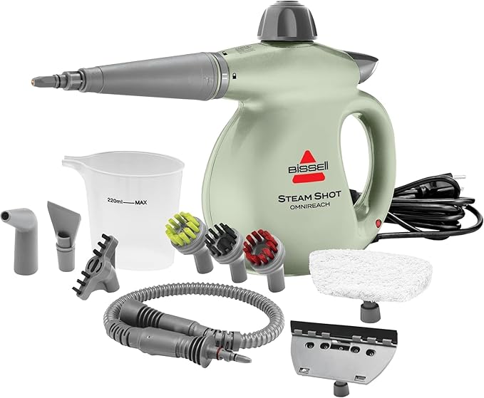 BISSELL® Steam Shot™ OmniReach handheld portable steam cleaner for tile, grout, windows, bathrooms, kitchens, fabric steaming tool