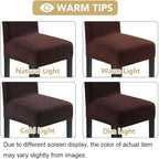 H.VERSAILTEX Velvet Dining Chair Covers Stretch Chair Covers for Dining Room Set of 6 Parson Chair Slipcovers Chair Protectors Covers Dining, Soft Thick Solid Velvet Fabric Washable, Brown