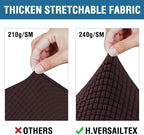 H.VERSAILTEX 4 Piece Stretch Sofa Covers for 3 Cushion Couch Covers for Living Room Furniture Slipcovers (Base Cover Plus 3 Seat Cushion Covers) Upgraded Thicker Jacquard Fabric (XL Sofa, Chocolate)