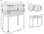 Outsunny Raised Garden Bed with Flip-Up Greenhouse Cover, Elevated Planter Box with Legs and Drainage Hole for Vegetables Flowers Herbs, 39.4" x 18.9" x 48.8", White