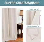 H.VERSAILTEX Blackout Curtain for Living Room Small Window Kitchen Blackout Curtains 45 inch Length Energy Saving Solid Grommet Blackout Drape, One Panel, Natural, 52" W x 45" L