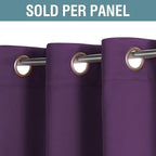 H.VERSAILTEX Thermal Insulated Blackout Window Curtains for Bedroom/Living Room Ultra Soft and Smooth Innovated Microfiber Grommet Curtains - Solid in Plum Purple (One Panel), 52" W x 84" L