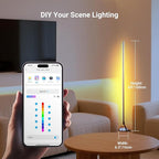 NEEWER NF01 Smart LED Floor Lamp,1500lm 16 Million Color RGBW Standing Corner Light, Compatible with Google Assistant Alexa, APP/AI Custom/Music Sync, Ambience Lighting for Living Bedroom Home Decor