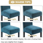 H.VERSAILTEX Velvet Dining Chair Covers Stretch Chair Covers for Dining Room Set of 2 Parson Chair Slipcovers Chair Protectors Covers Dining, Soft Thick Solid Velvet Fabric Washable, Peacock Blue