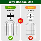 Garden Fence 24" H x 24" W (5 Panels, Total 10 ft), Metal Fence Decorative Border Fence, Rustproof Landscape Fencing for Dog, Flower Bed, Yard, Patio, Animal Barrier