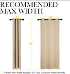 NICETOWN Thermal Insulated Grommet Room Darkening Curtains/Draperies/Panels for Bedroom (2 Panels, W42 x L63 inches, Biscotti Beige)