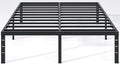 Metal Bed Frame,King Size Bed Frame with Storage Space,Heavy Duty Sturdy Mattress Foundation,Easy Assembly,No Box Spring Needed, Black,16 Inch,King
