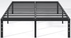 Metal Bed Frame,Full Size Bed Frame with Storage Space,Heavy Duty Sturdy Mattress Foundation,Easy Assembly,No Box Spring Needed, Black,16 Inch,Full
