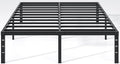 Metal Bed Frame,Queen Size Bed Frame with Storage Space,Heavy Duty Sturdy Mattress Foundation,Easy Assembly,No Box Spring Needed, Black,18 Inch,Queen