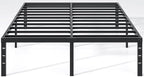 Metal Bed Frame,Queen Size Bed Frame with Storage Space,Heavy Duty Sturdy Mattress Foundation,Easy Assembly,No Box Spring Needed, Black,18 Inch,Queen
