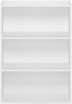Furinno PASIR Book Shelf, 3-Tier Bookshelf, Storage Shelves Bookcase, 9.7 x 23.7 x 31.5, for Living Room, Bedroom, Home Office, Plain White