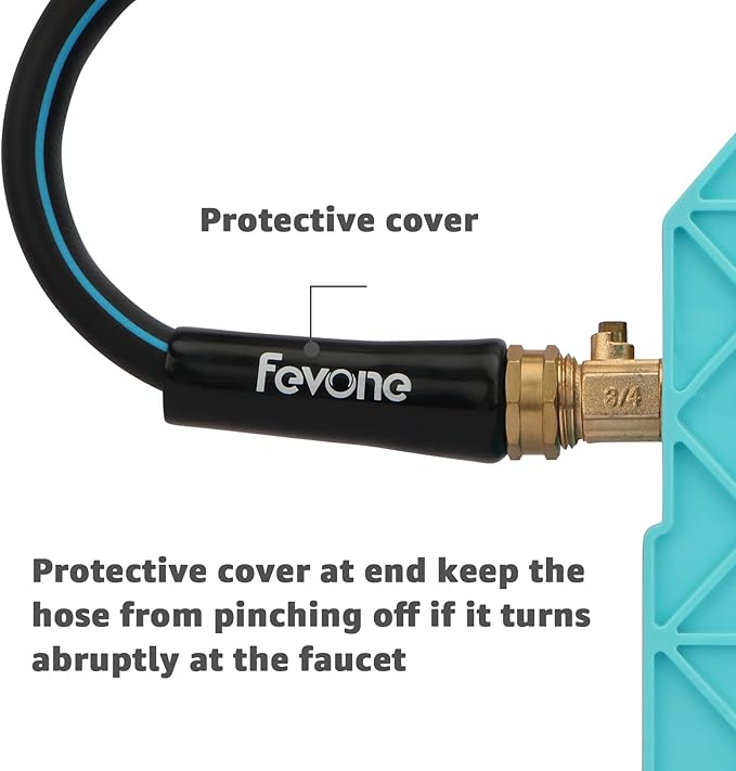 Fevone Kink Free Garden Hose 75 ft, All Weather Flexible, Heavy-Duty & Durable, Solid Brass Fittings, Leak-Free Connection