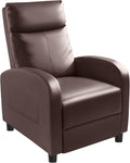 Homall Recliner Chair, Recliner Sofa for Adults, Recliners Home Theater Seating with Lumbar Support, Reclining Sofa Chair for Living Room (Leather, Brown)