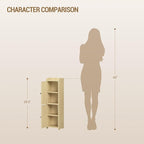 Bathroom Storage Cabinet, Small Corner Floor Cabinet with 2 Doors and Adjustable Shelf, Narrow Toilet Paper Cabinets, Bathroom Organizer for Small Spaces, 7.9"D x 7.9"W x 29.5"H Rattan Yellow