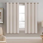 H.VERSAILTEX Blackout Window Curtain Panels Thermal Insulated Room Darkening Solid Grommet Curtains/Drapes for Bedroom Privacy Protection (Set of 2 Panels,52 by 63 Inch Long, Natural)