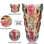 Heavy Flower Glass Vase Thickened 3.5lb 9.5inch Sparkle vase Bohemian Style, for Centerpieces,Kitchen,Office, Wedding,Perfect Home Decor Glass Vase (Purple Light)
