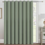 H.VERSAILTEX Blackout Patio Curtains 100 x 108 Inches for Sliding Door Extral Wide Blackout Curtain Panels Thermal Insulated Room Divider - Grommet Top, 9' Tall by 8.5' Wide - Cyan