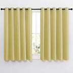 NICETOWN Room Darkening Curtains and Drapes for Kitchen - Thermal Insulated Solid Grommet Top Room Darkening Panels/Draperies for Kid's Room (Paler Yellow, 1 Pair, 66 x 54 Inch)