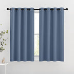 NICETOWN Bedroom Blackout Curtains and Drapes 54" L - Window Treatment Thermal Insulated Solid Grommet Blackout Draperies for Home Office (Stone Blue, 2 Panels=92" Wide)