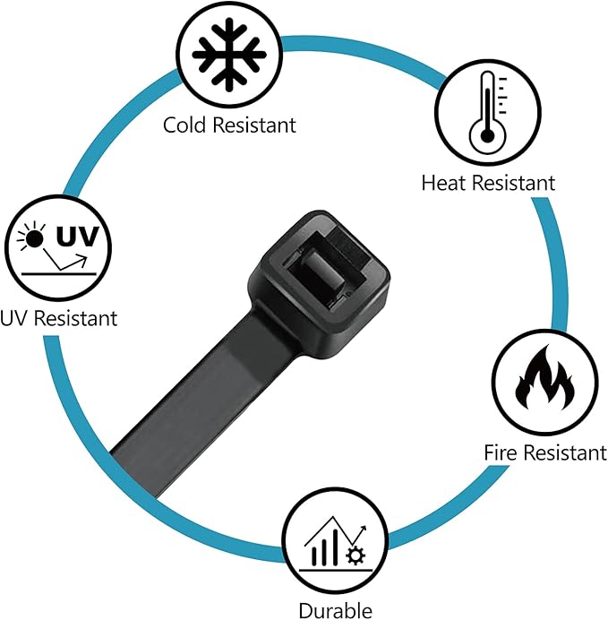 Small Zip Ties, Zip Ties 4 inch with 18 lb Tensile Strength, Black Cable ties, 1000 Pack, ANOSON