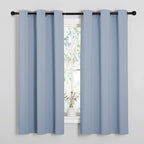 NICETOWN Vintage Blue Blackout Curtains 54 inches Length for Cafe, 2 Panels, 34" Wide, Thermal Insulated Decoration Drapes for Small Window