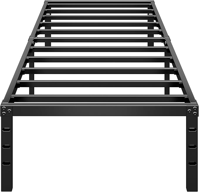 Metal Platform Bed Frame 16 Inch Tall,No Box Spring Needed,Twin Size Bed with Heavy Duty Strong Support Slats,Easy to Assemble,Black