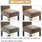 H.VERSAILTEX Dining Chair Covers Stretch for Dining Room Set of 4 Parson Chair Slipcovers Protectors, Soft Thick Solid Velvet Fabric Washable, Taupe
