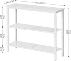 HOOBRO 29.5" Narrow Console Table, 3 Tier Entryway Table with Shelves, Thin Sofa Table, Behind Couch Table, Display Side Table, for Hallway, Entrance, Living Room, White WH73XG01