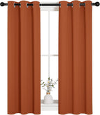 NICETOWN Burnt Orange Window Curtains Blackout Drapes, Thermal Insulated Solid Grommet Blackout Curtains/Draperies for Living Room (1 Pair, 29 by 45 inches)