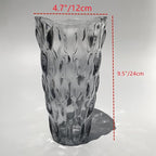 Unbreakable Flower Glass Vase 2.4lb 9.5inch Sparkle vase Bohemian Style, for Centerpieces,Kitchen,Office, Living Room,Wedding,Perfect Home Decor Glass Vase (Gradient Gray)